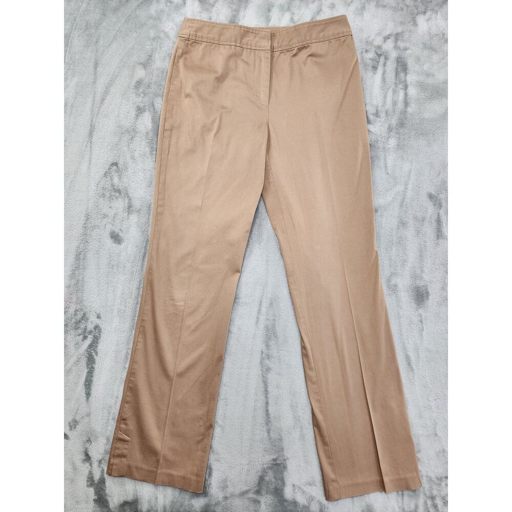Sigrid Olsen Sport‎ Mid Rise Straight Leg Trouser Pants Size 6 Tan Brown Office